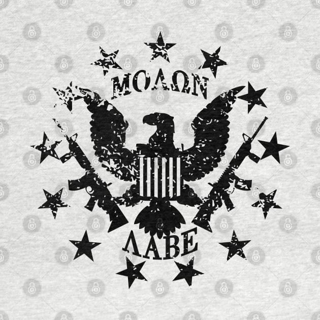 Molon Labe US Great Seal and Stars Black by AStickyObsession